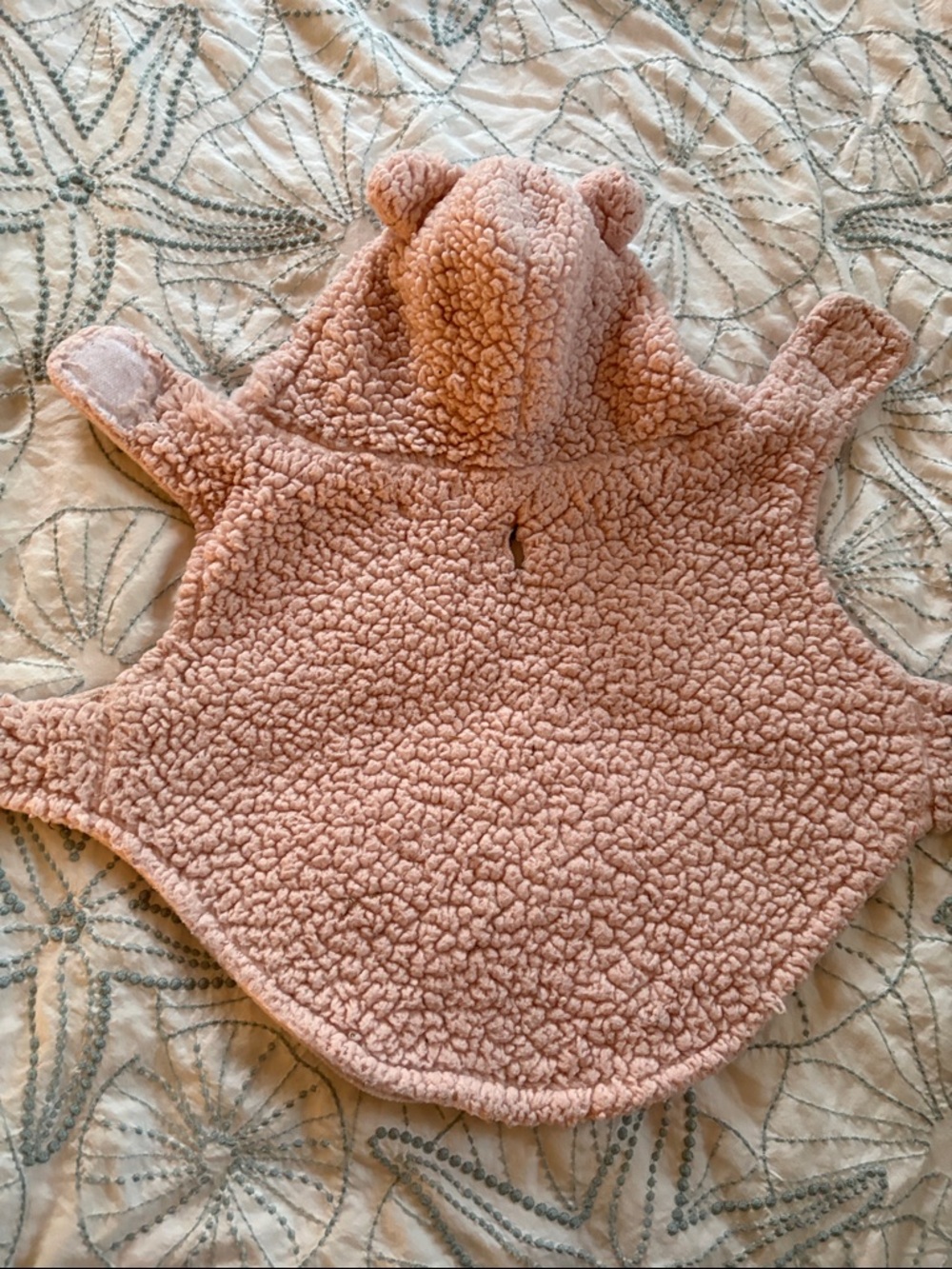Plush Pink Sherpa Pet Hoodie with Hooded Ears - Picture 4 of 4